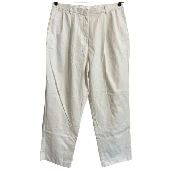Lands End Women White High-Rise Pants Size 14 - Picture 1 of 11